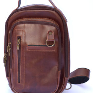 Bandolera Hombre Piel Pull Up Café Belluno frente